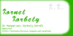 kornel korbely business card